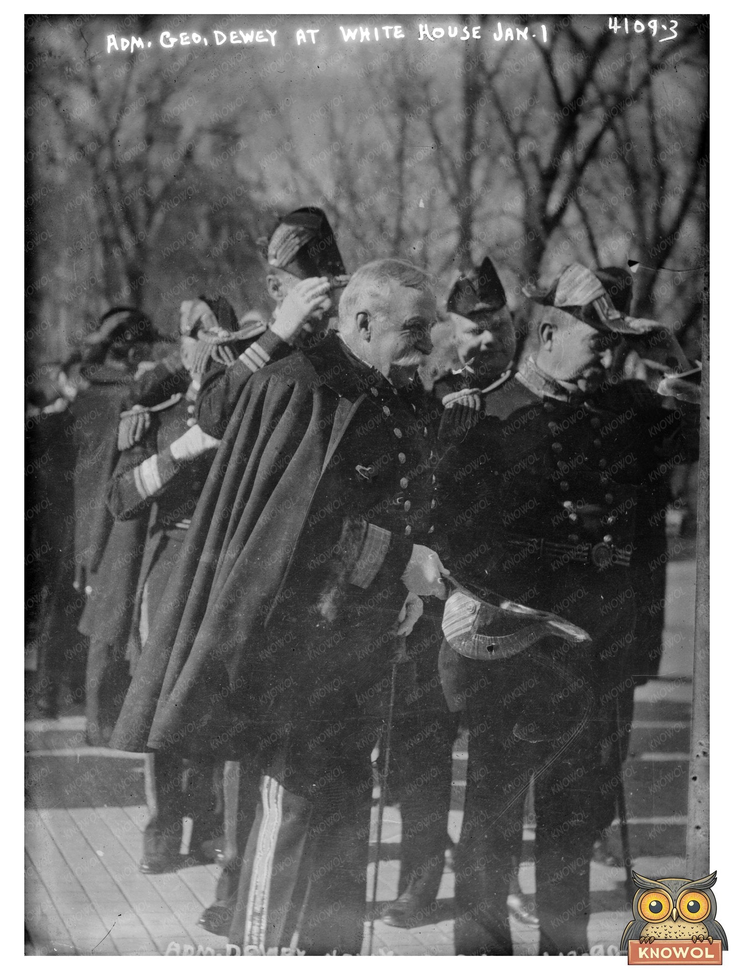 Historic Adm. Geo. Dewey at White House, Jan. 1. Print, Vintage Art