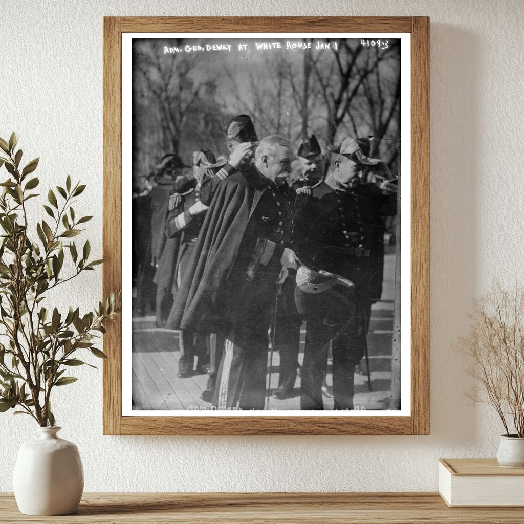 Historic Adm. Geo. Dewey at White House, Jan. 1. Print, Vintage Art