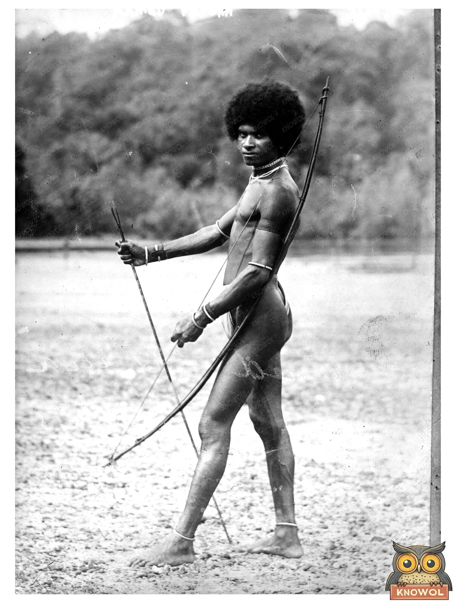 Historic Armed Papuan Print, Vintage Art