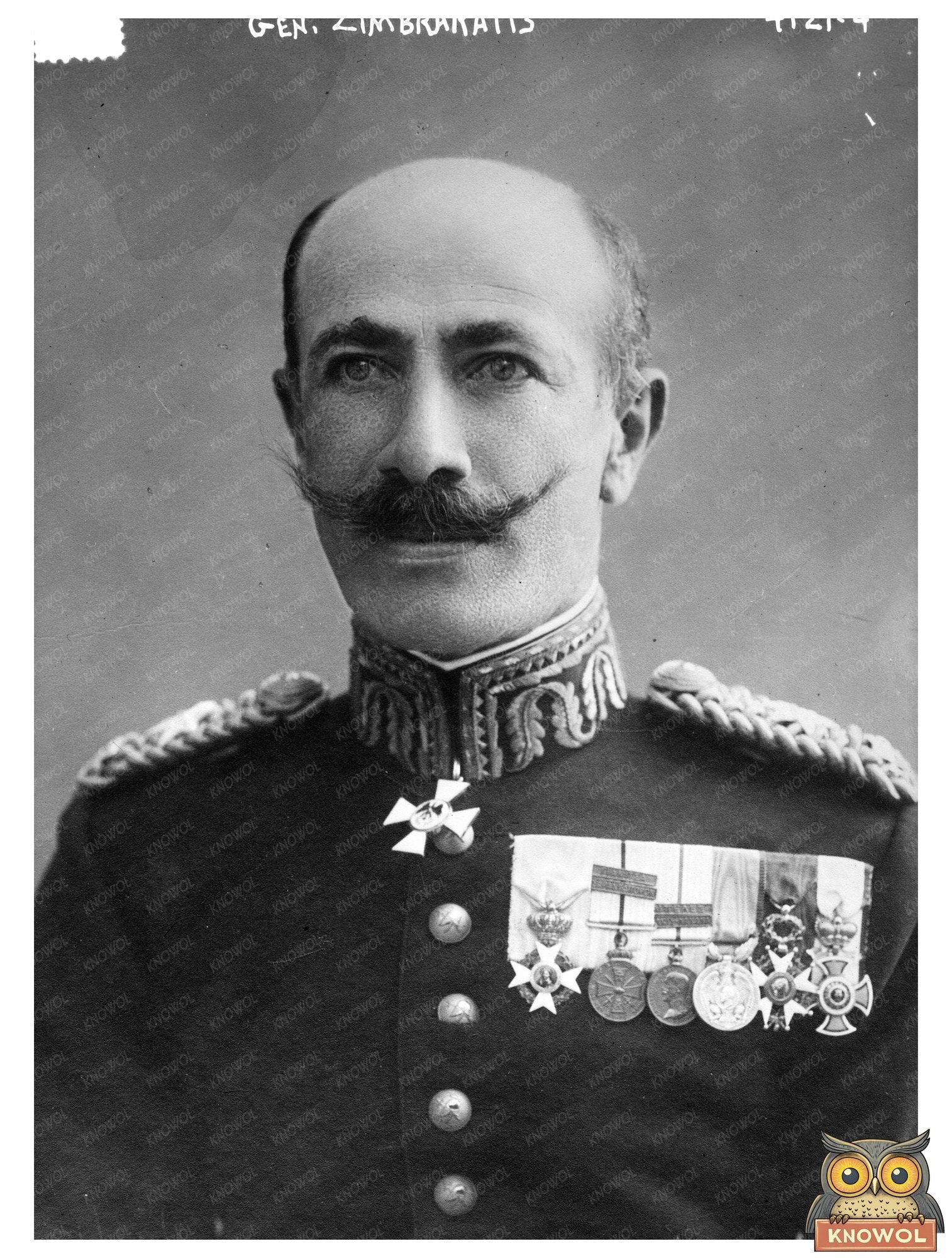 Historic Gen. Zimbrakatis [i.e. Zymvrakakis] Print, Vintage Art