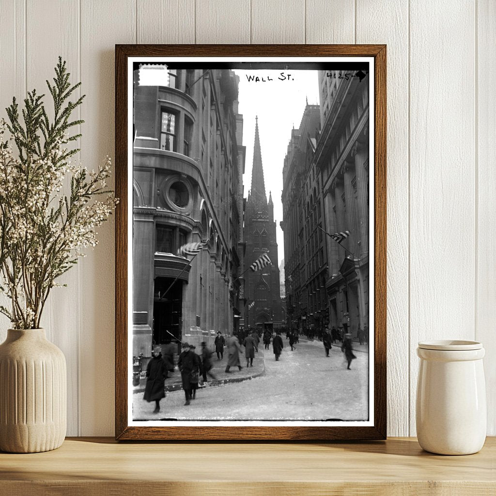 Vibrant Wall Street: A Glimpse of 1910s Commerce