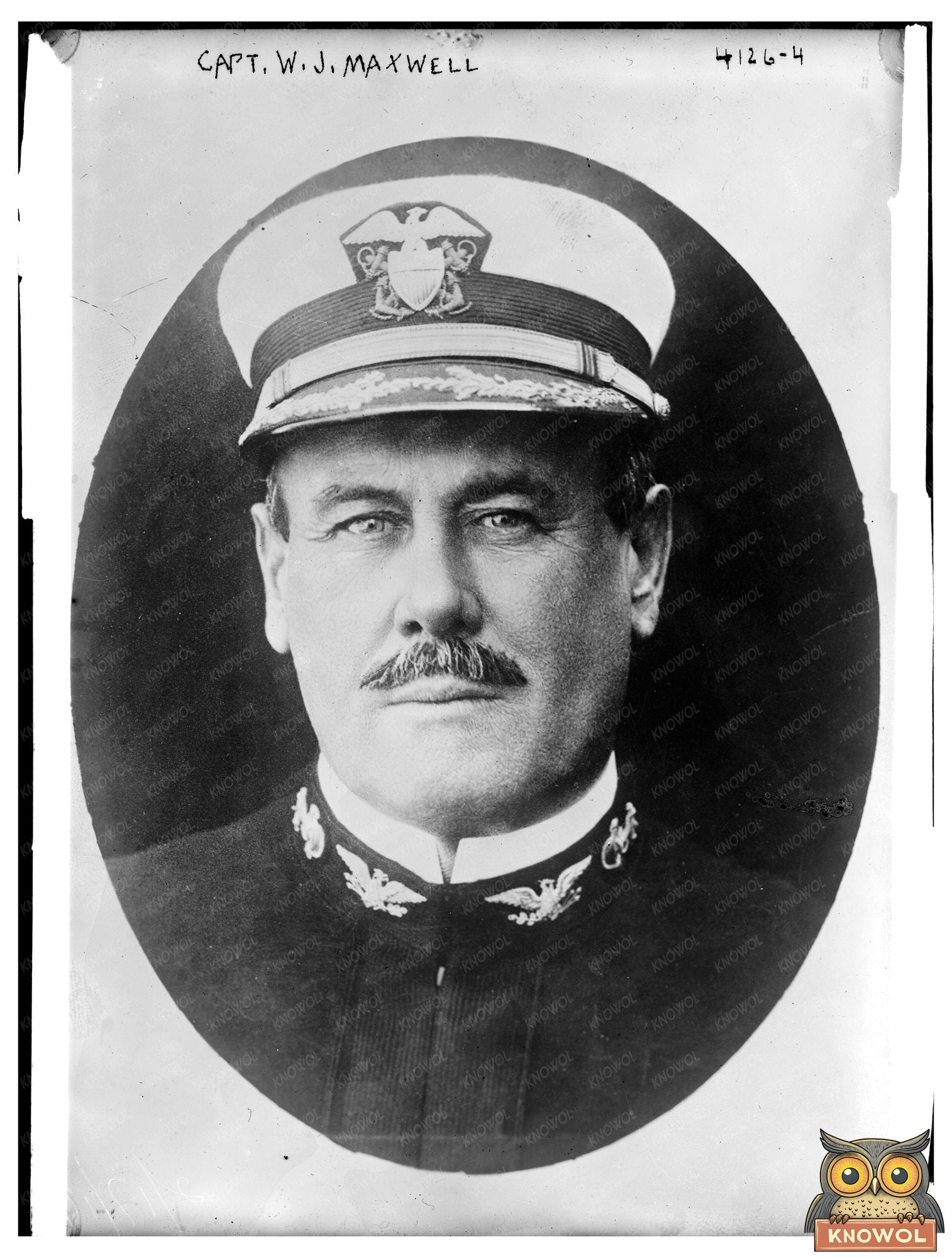 Historic Capt. W.J. Maxwell Print, Vintage Art