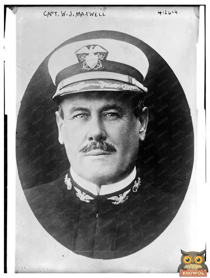 Historic Capt. W.J. Maxwell Print, Vintage Art