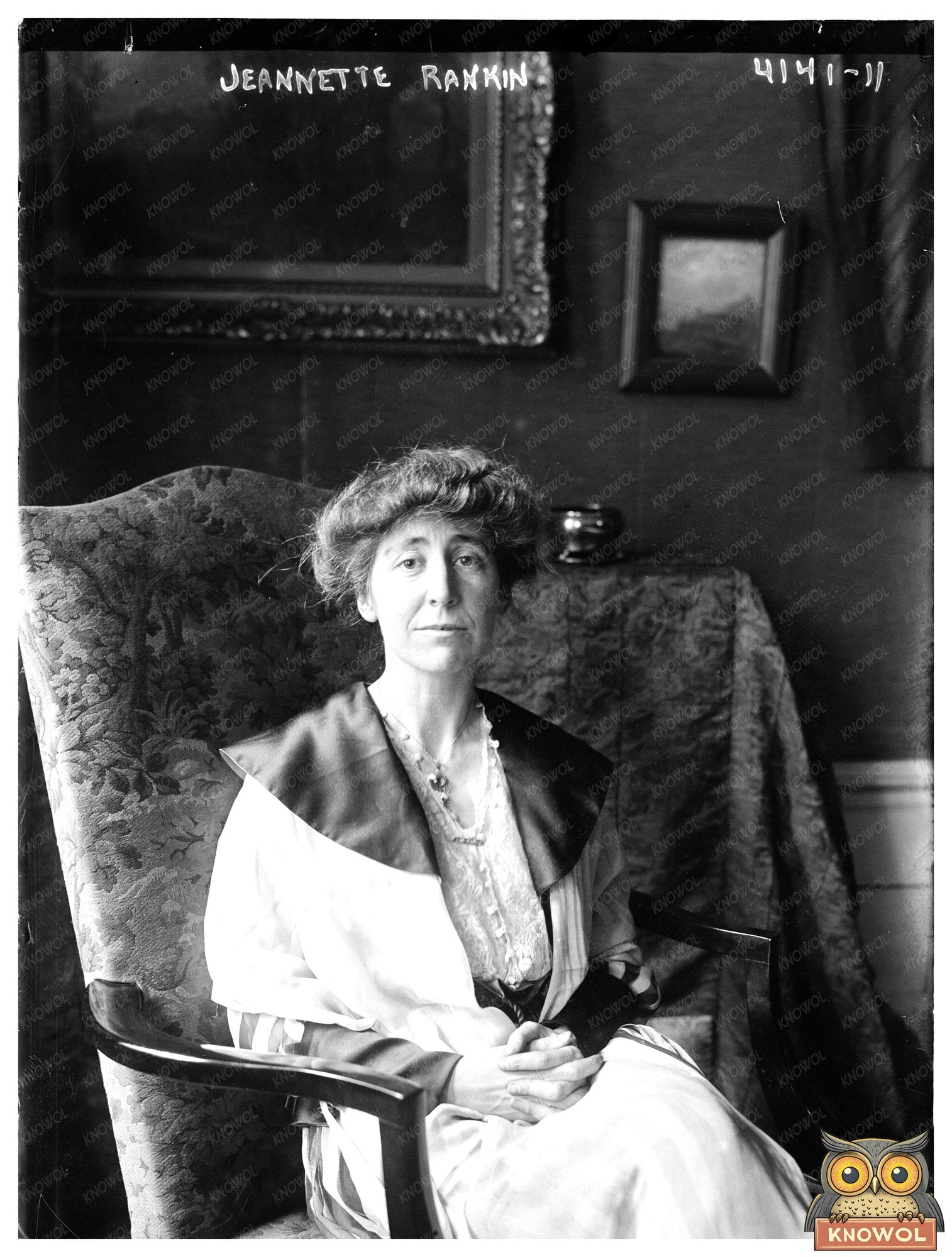 Historic Jeannette Rankin Print, Vintage Art