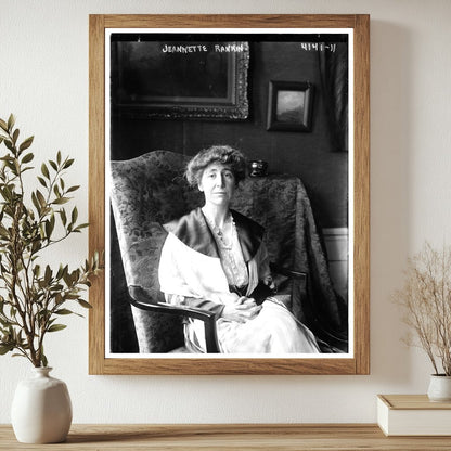 Historic Jeannette Rankin Print, Vintage Art