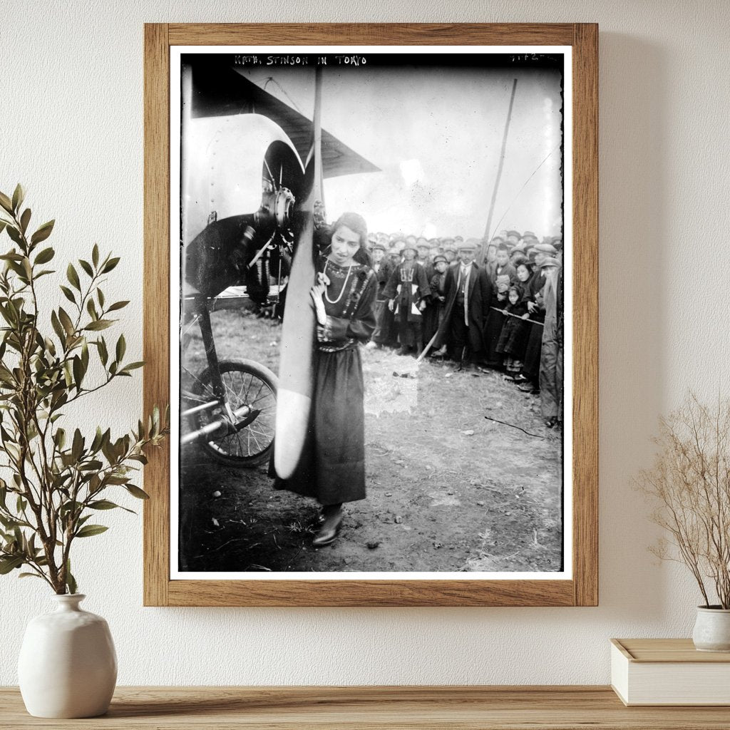 Historic Kath. Stinson in Tokyo Print, Vintage Art