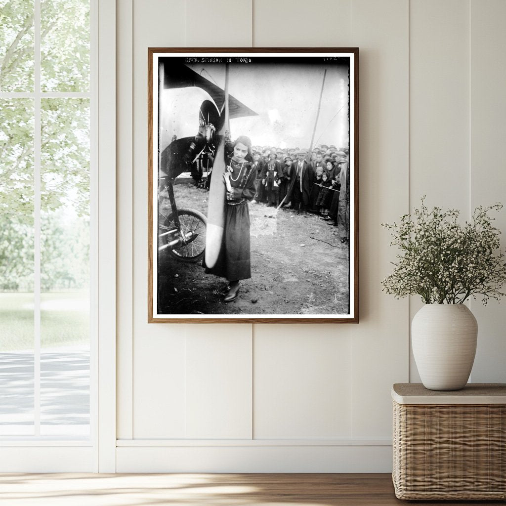 Historic Kath. Stinson in Tokyo Print, Vintage Art