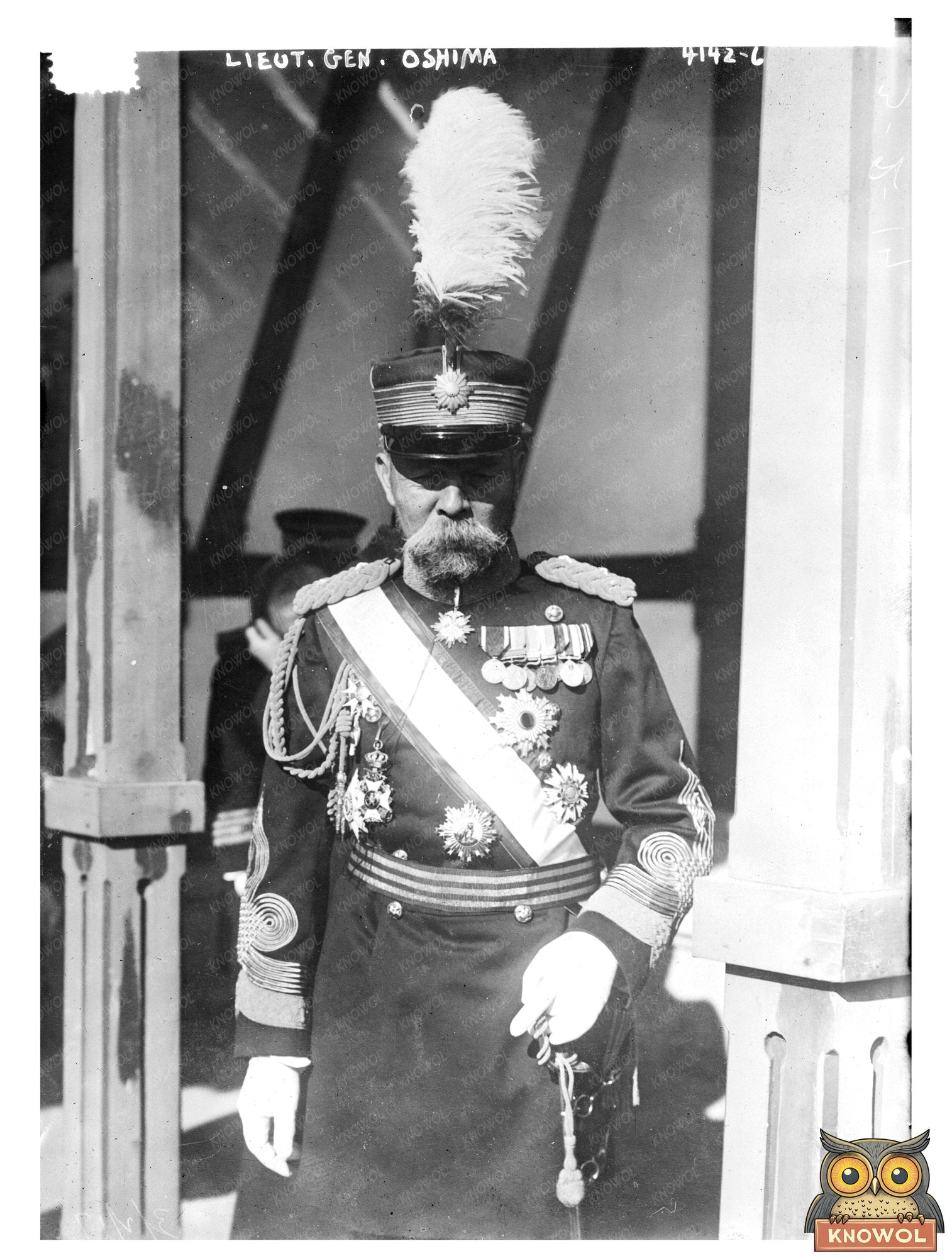Historic Lt. Gen. Oshima Print, Vintage Art