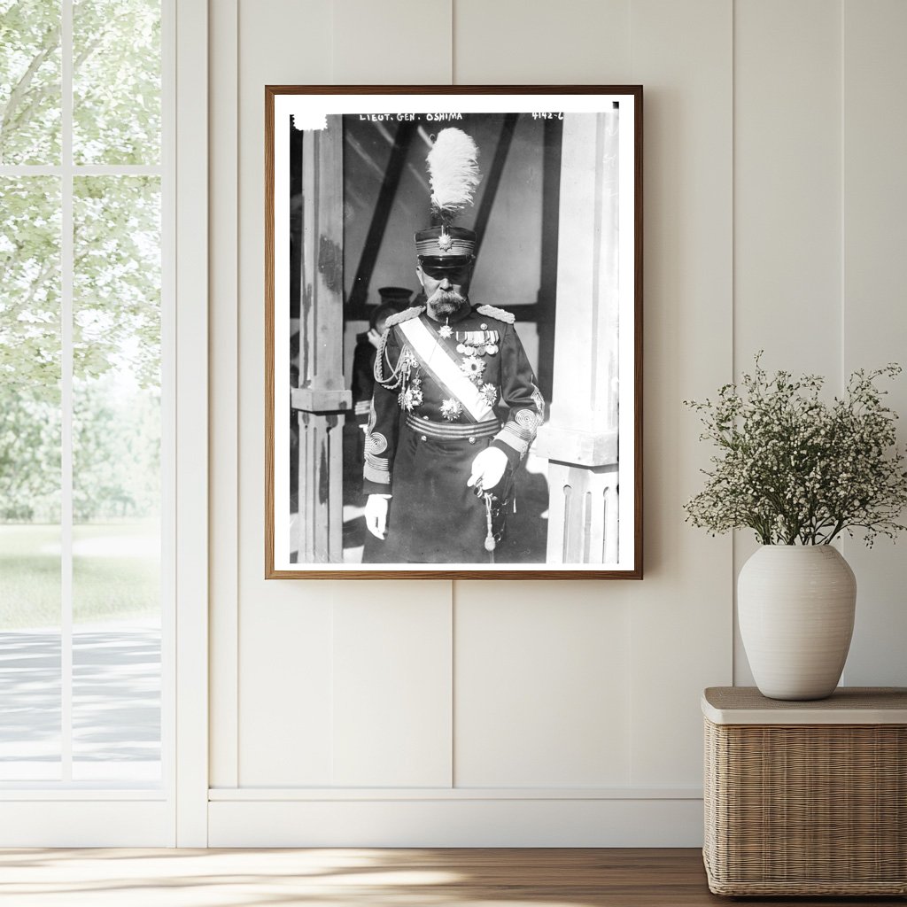 Historic Lt. Gen. Oshima Print, Vintage Art