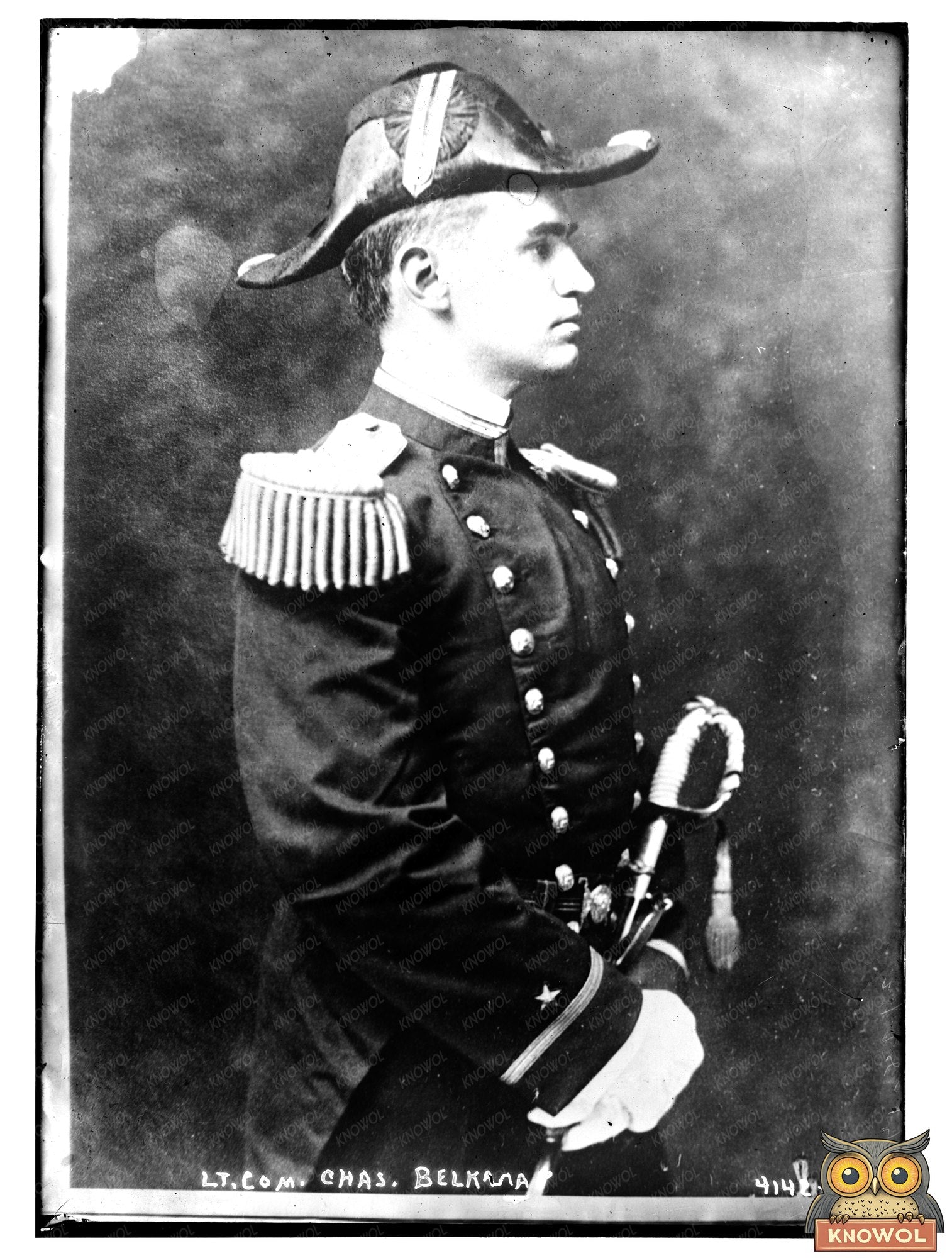 Historic Lt. Com. Chas. Belknap Print, Vintage Art