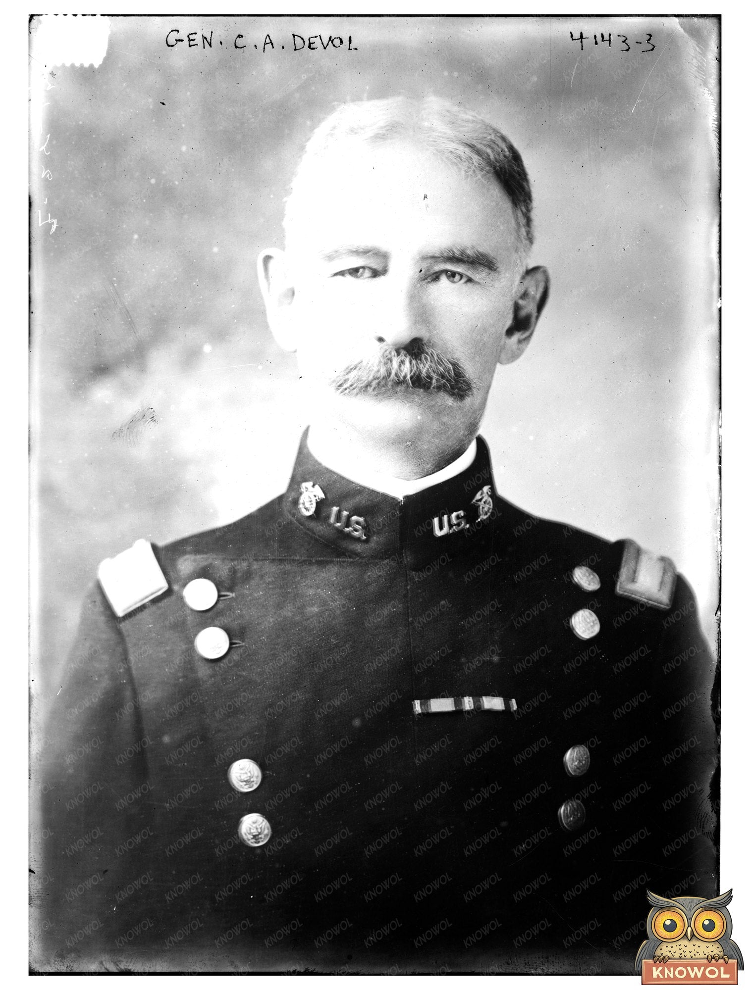 Historic Gen. C.A. Devol Print, Vintage Art