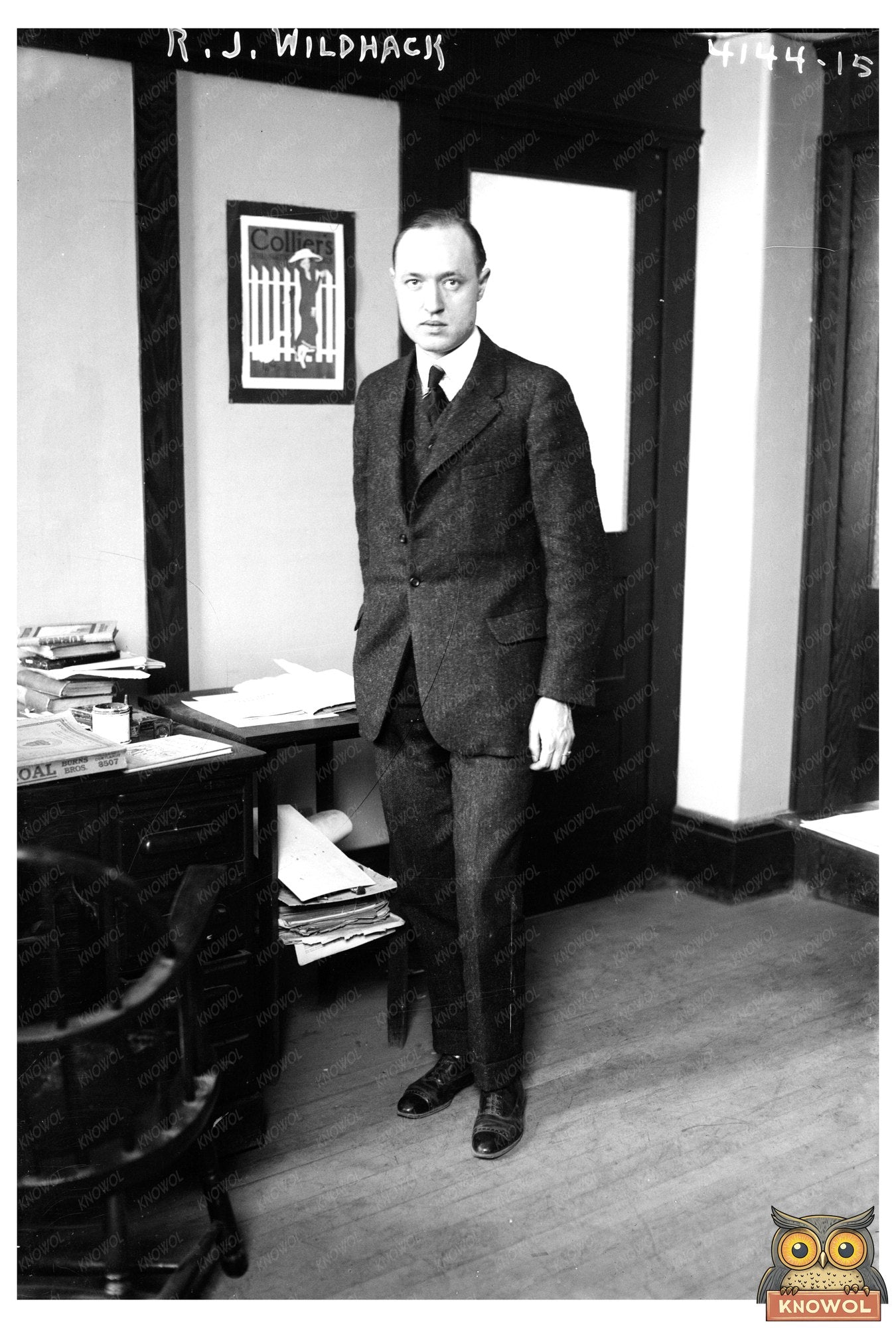 1917 Portrait of R.J. Wildhack in Historical Setting