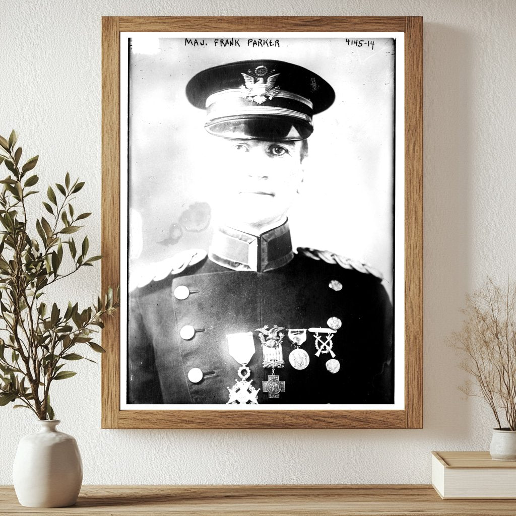 Historic Maj. Frank Parker Print, Vintage Art