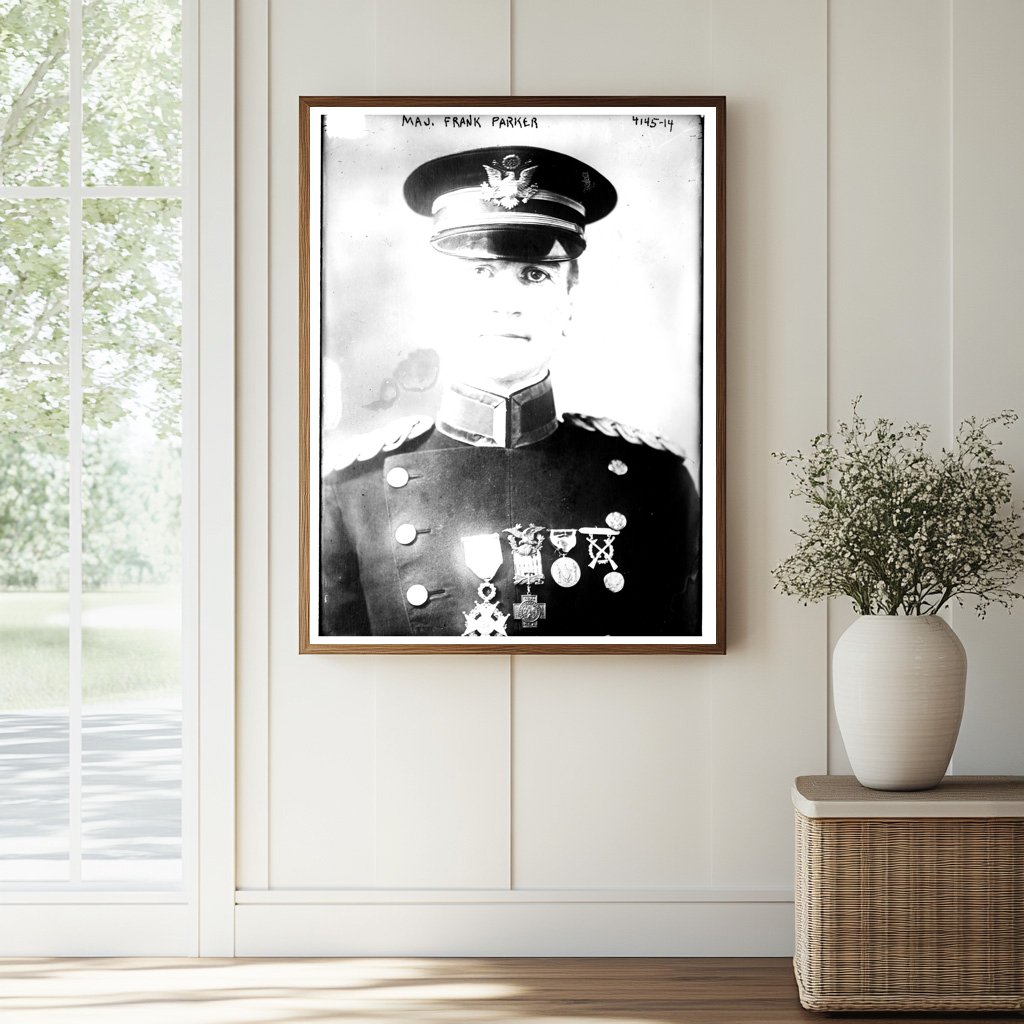 Historic Maj. Frank Parker Print, Vintage Art