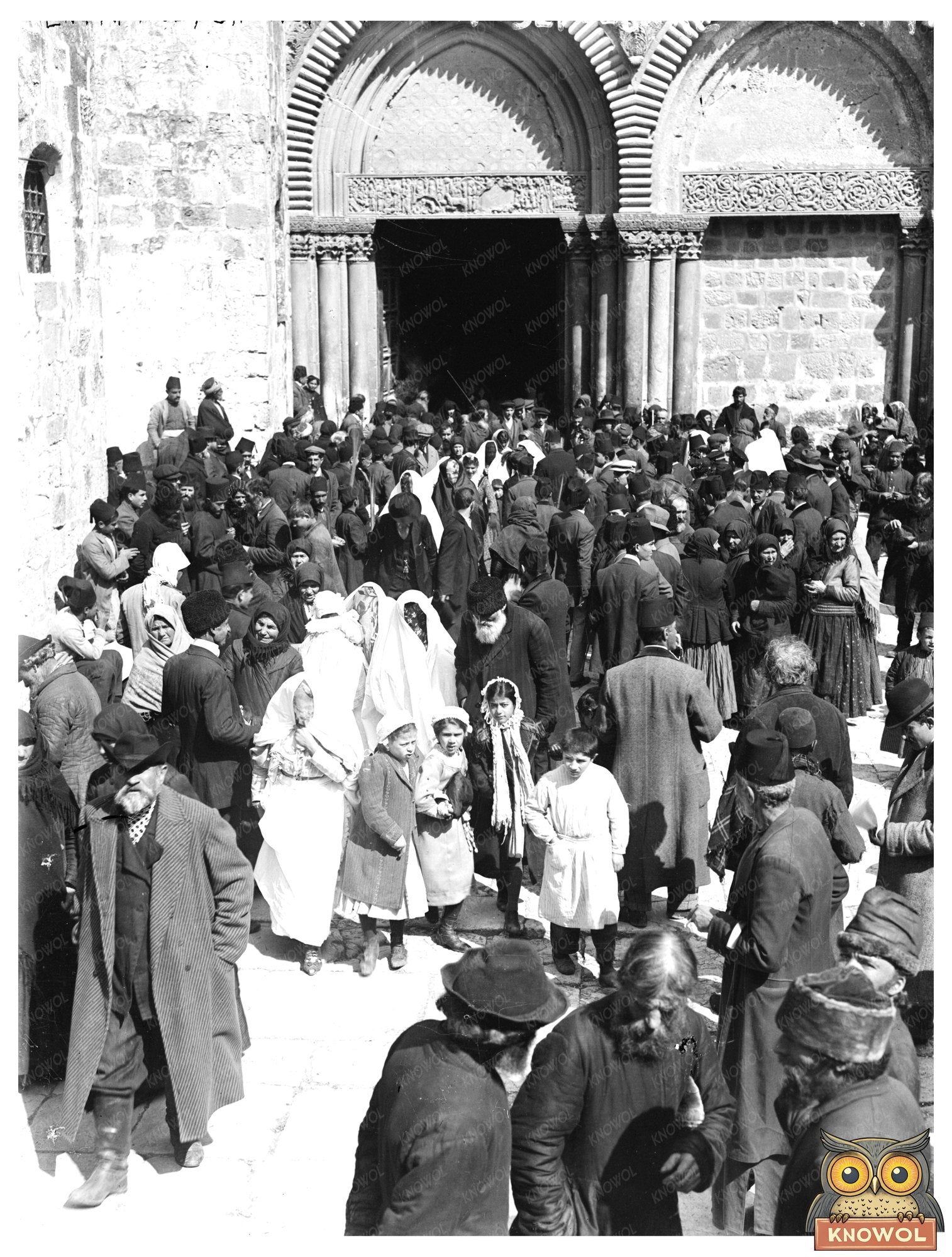 Historic Entrance, Church of Holy Sepulchre Print, Vintage Art