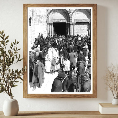 Historic Entrance, Church of Holy Sepulchre Print, Vintage Art