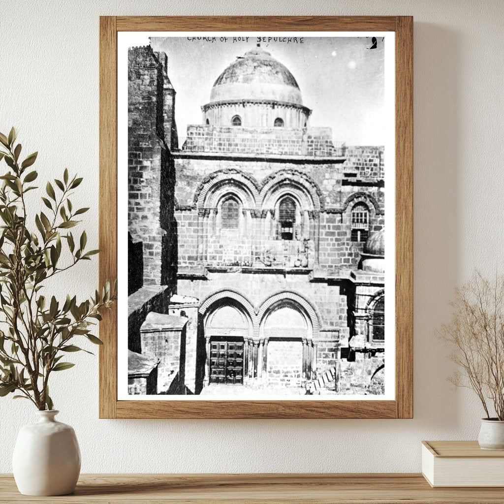 Historic Church of Holy Sepulchre [Jerusalem] Print, Vintage Art