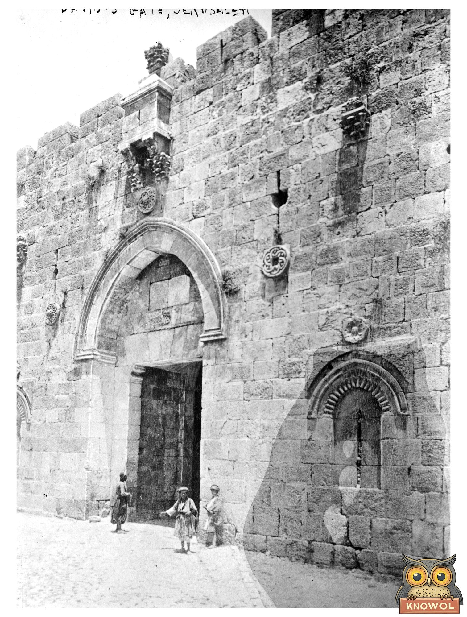 Historic David's gate, Jerusalem Print, Vintage Art