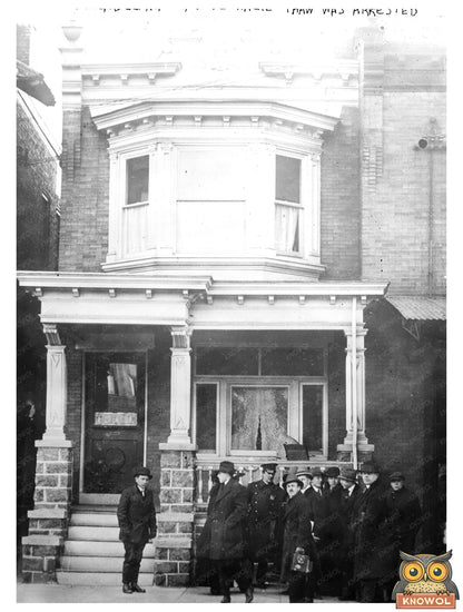 Historic Philadelphia - House where Thaw was arrested Print, Vintage Art
