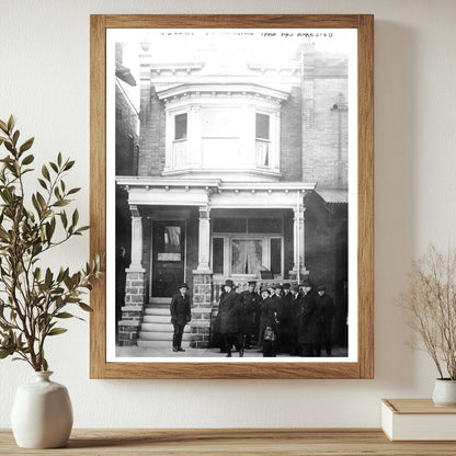 Historic Philadelphia - House where Thaw was arrested Print, Vintage Art