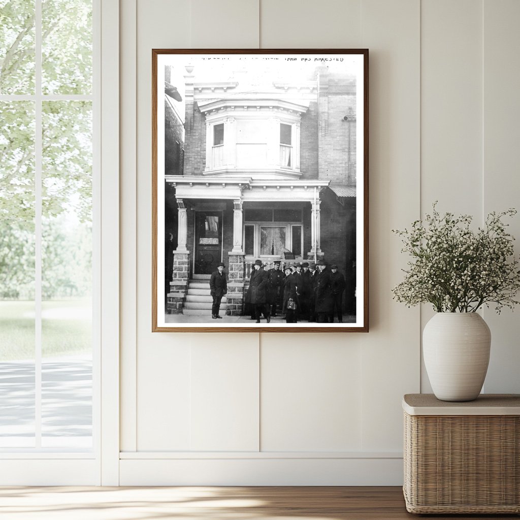 Historic Philadelphia - House where Thaw was arrested Print, Vintage Art