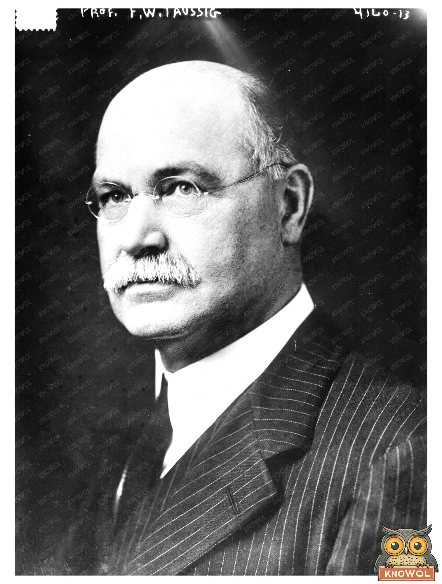 Historic Prof. F.W. Taussig Print, Vintage Art