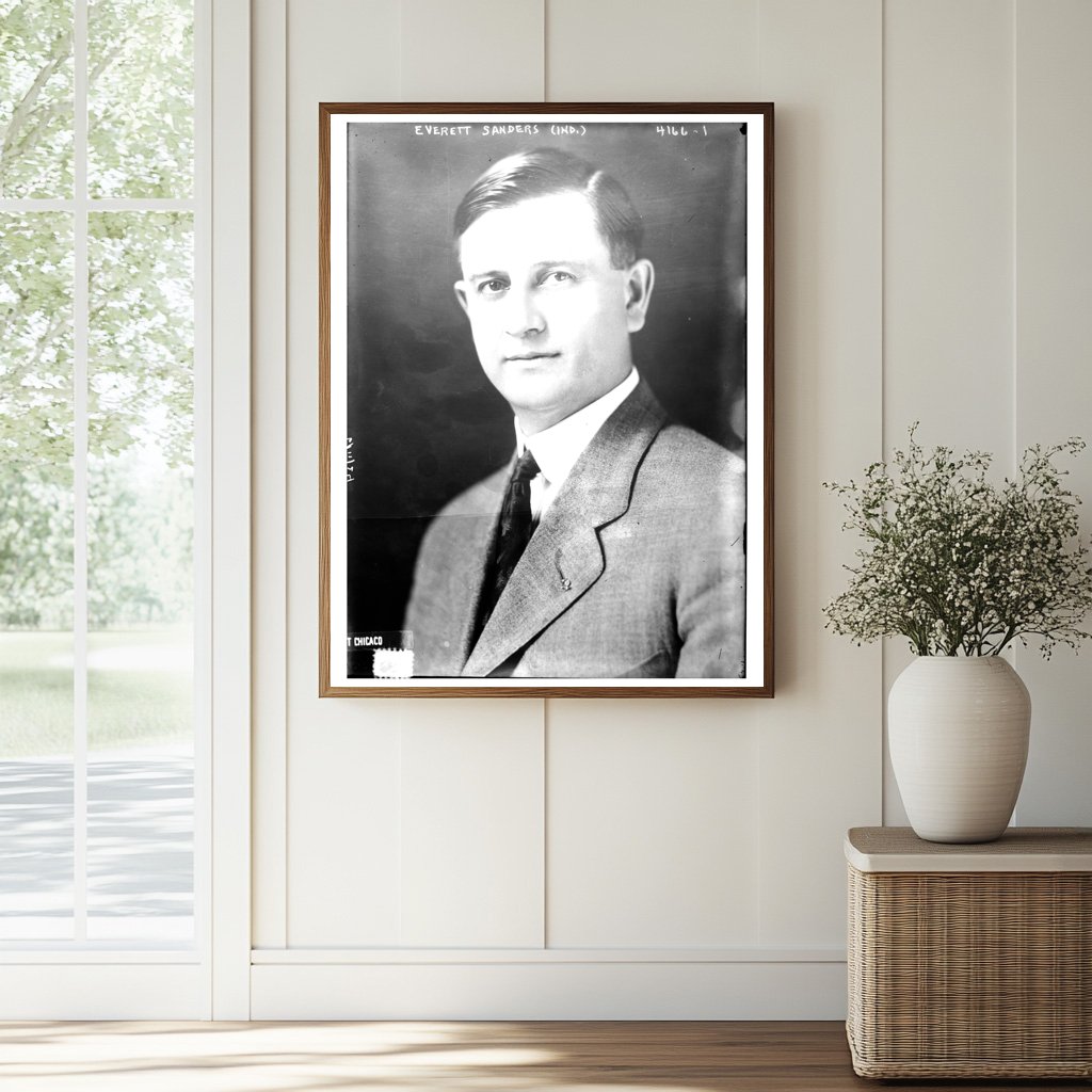 Historic Everett Sanders (Ind.) Print, Vintage Art