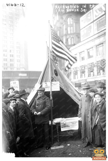 1917 New York City Recruiting Rally in Printing Square