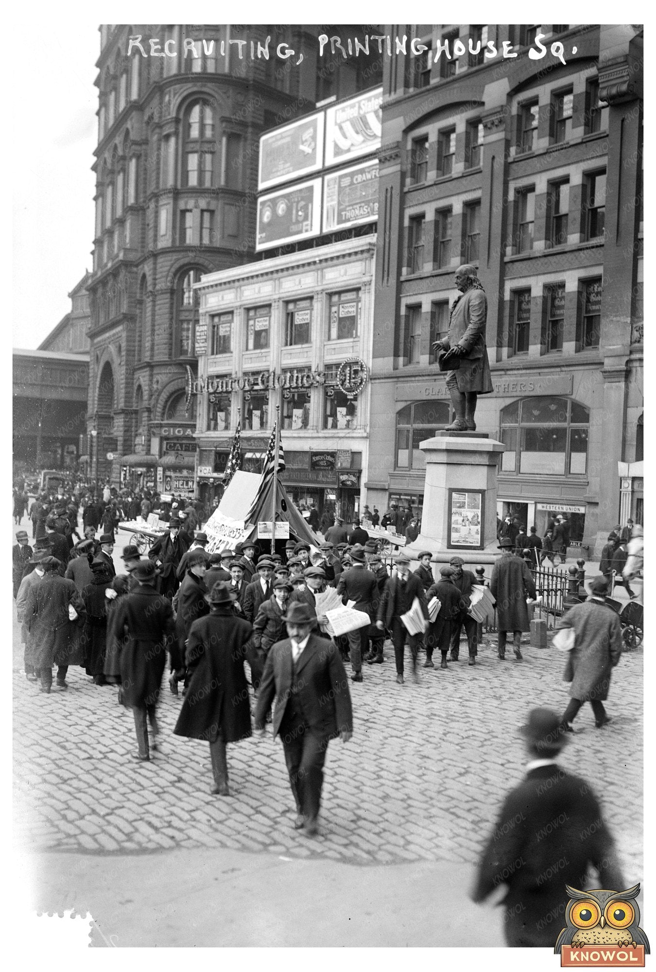 1917 NYC Recruiting Scene at Printing House Square