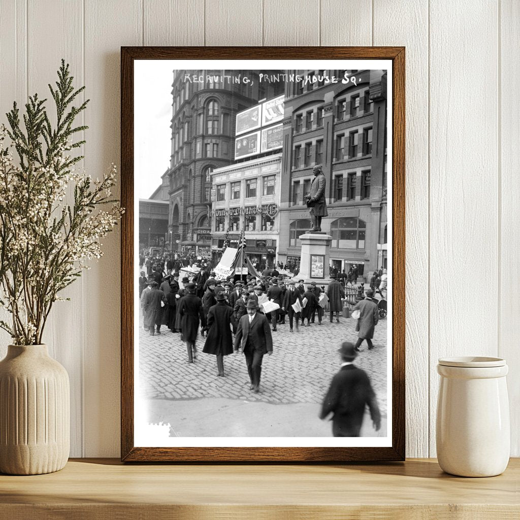 1917 NYC Recruiting Scene at Printing House Square