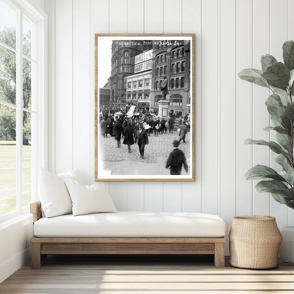 1917 NYC Recruiting Scene at Printing House Square