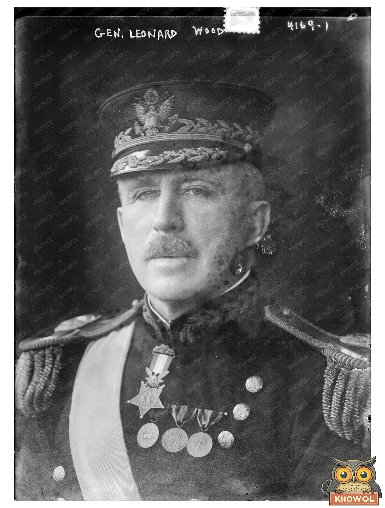 Historic Gen. Leonard Wood Print, Vintage Art