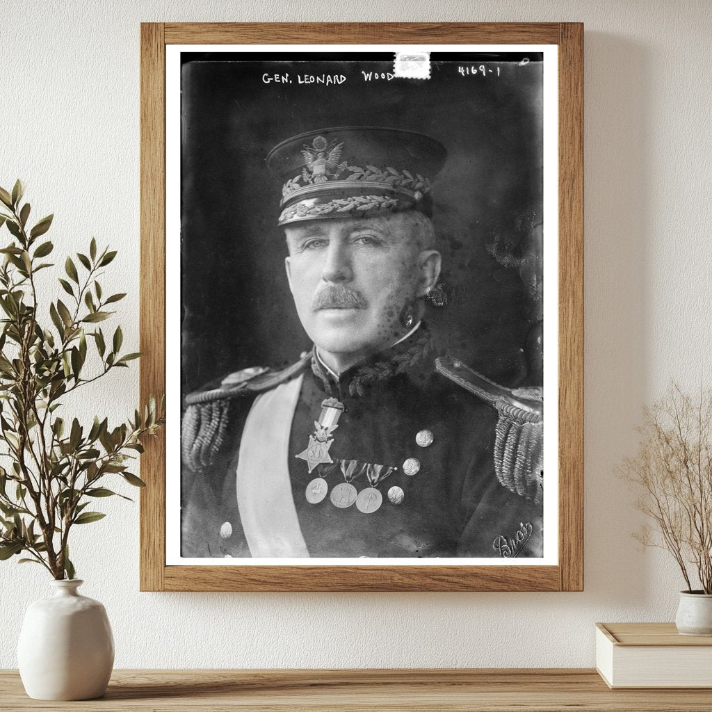 Historic Gen. Leonard Wood Print, Vintage Art