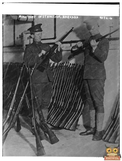 Historic Military Instruction, Harvard Print, Vintage Art