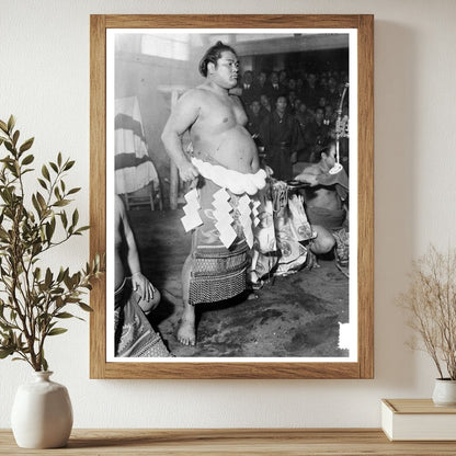 Historic Onishiki who won 10-day wrestling tournament, Japan Print, Vintage Art