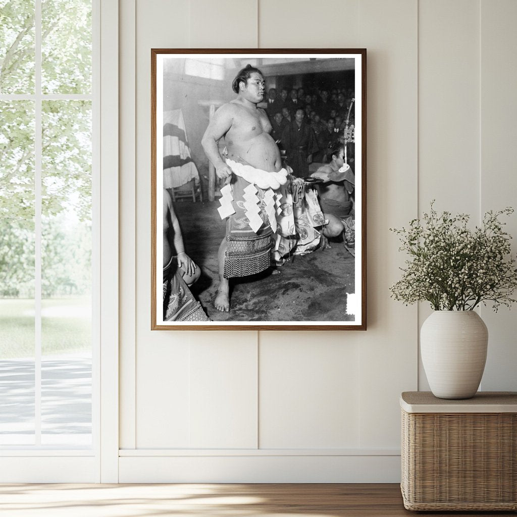 Historic Onishiki who won 10-day wrestling tournament, Japan Print, Vintage Art