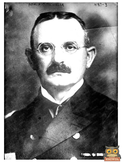 Historic Adm. A.O. Fechteler Print, Vintage Art