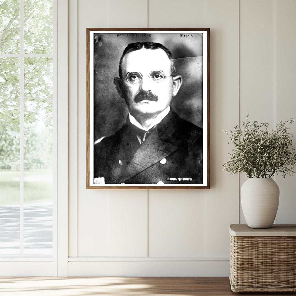 Historic Adm. A.O. Fechteler Print, Vintage Art