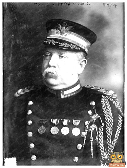 Historic Maj. C.B. Hatch, U.S.M.C. Print, Vintage Art