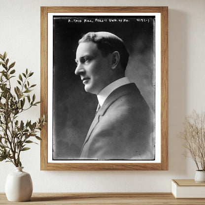 Historic A. Ross Hill, Pres't of Univ. of Mo. Print, Vintage Art