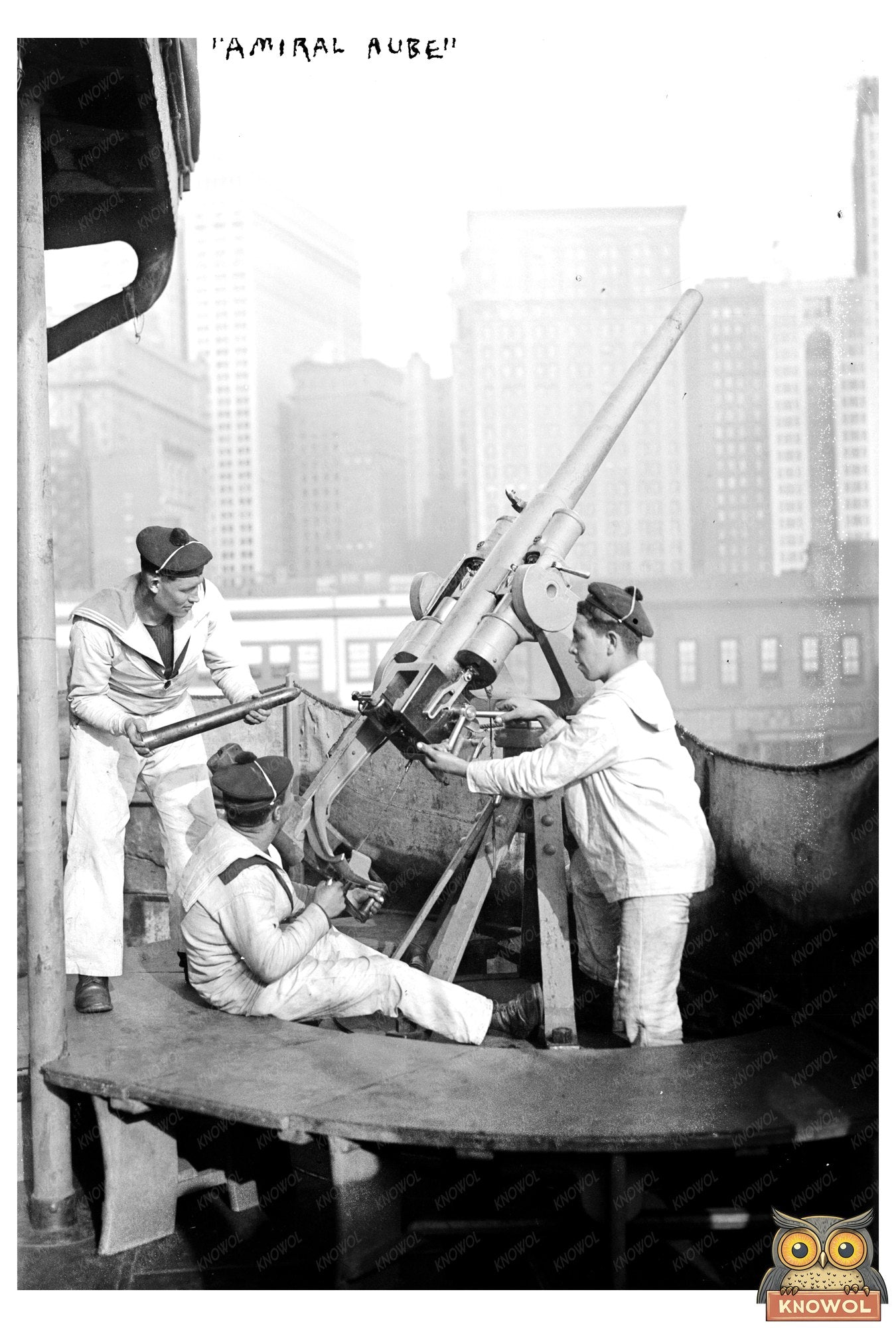 1917 French Warship Anti-Aircraft Gun in Action