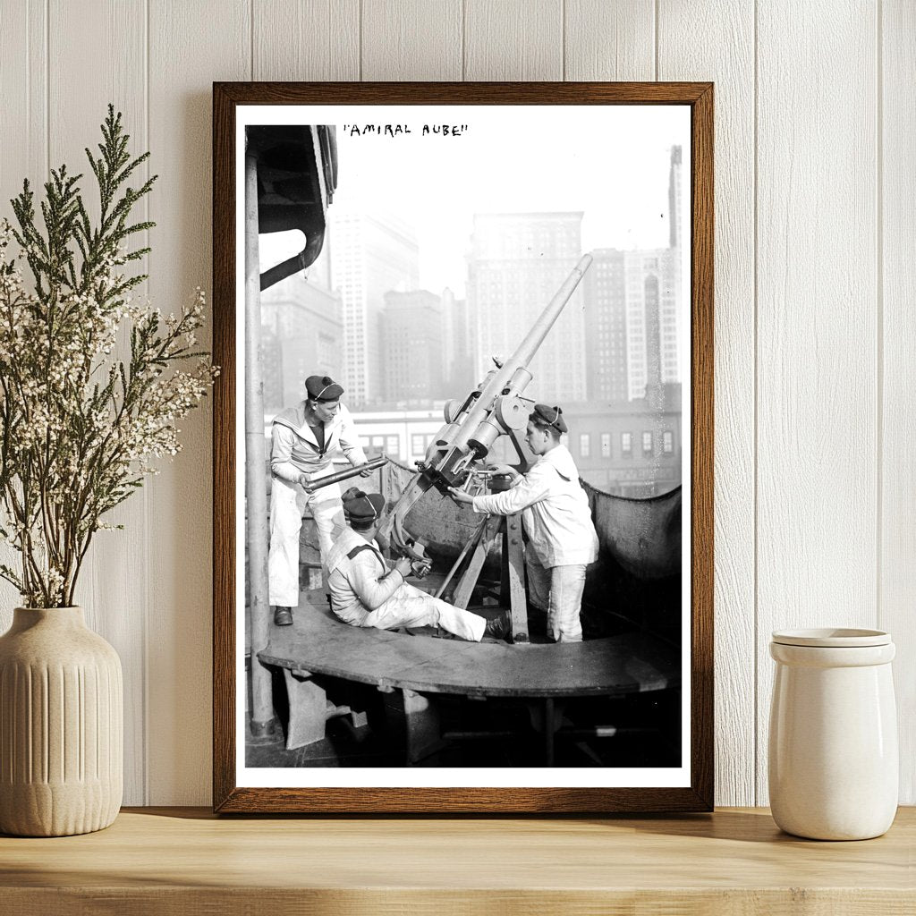 1917 French Warship Anti-Aircraft Gun in Action