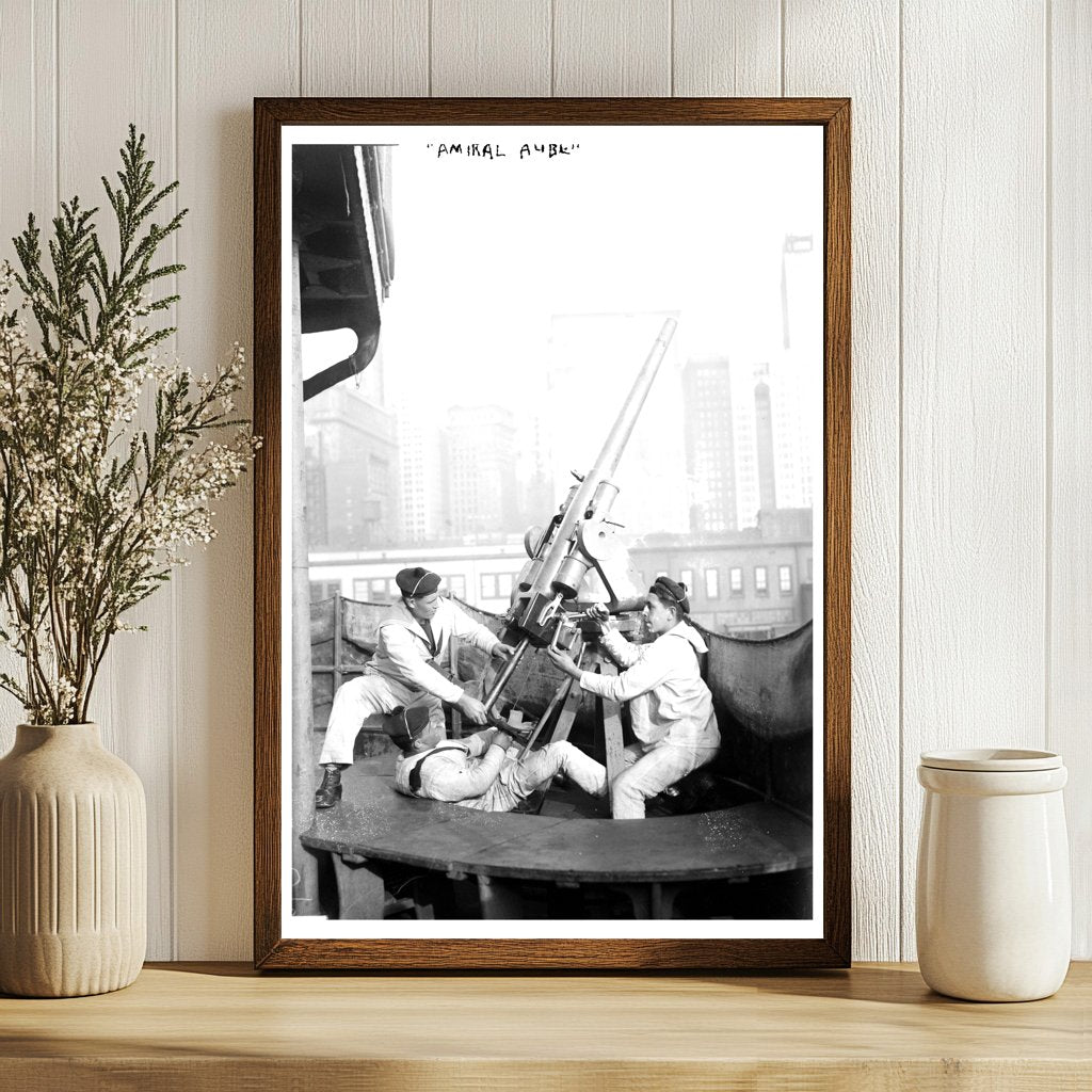 Historic Anti-Aircraft Gun on French Battleship