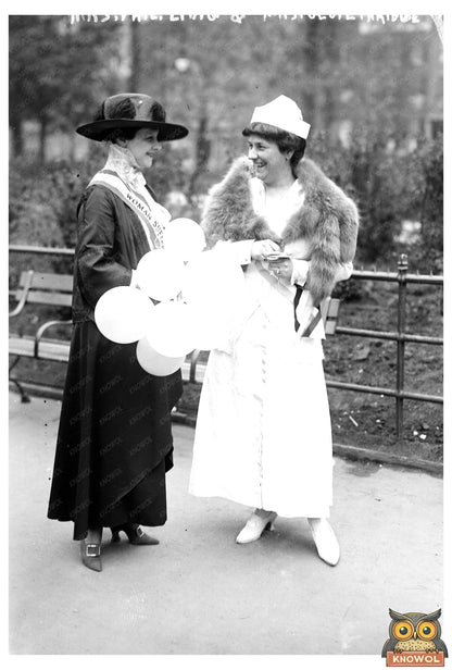 Elegant 1917 Portrait of Two Distinguished Women