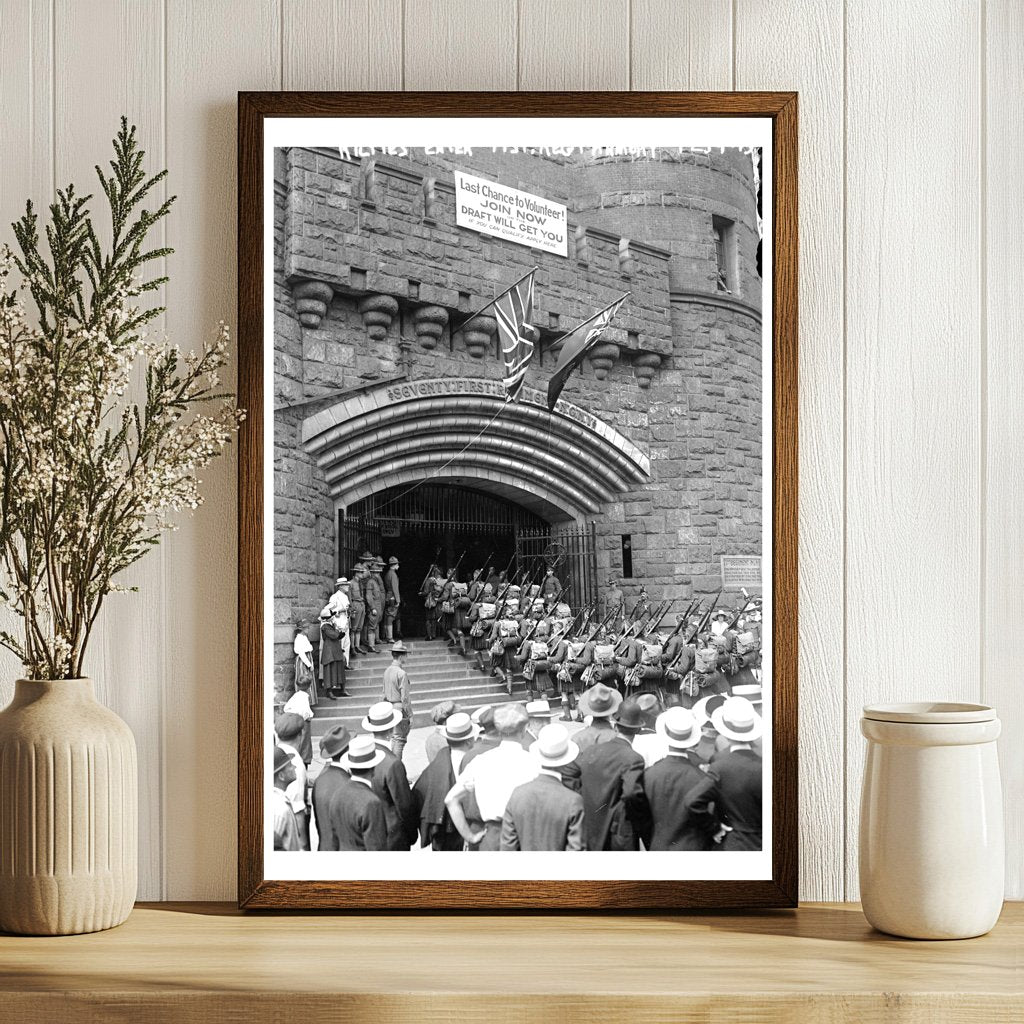 1917 Soldiers in Kilts Entering 71st Regt. Armory