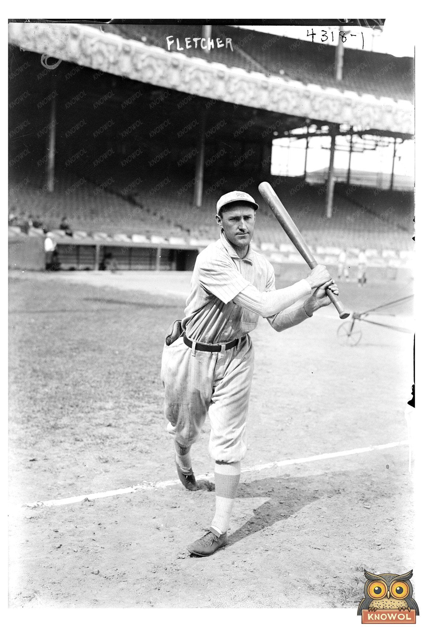 1917 Baseball Star Art Fletcher in Action