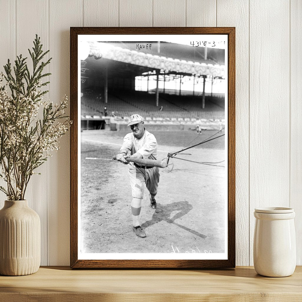 Dynamic 1917 Baseball Action: Benny Kauff in NYC