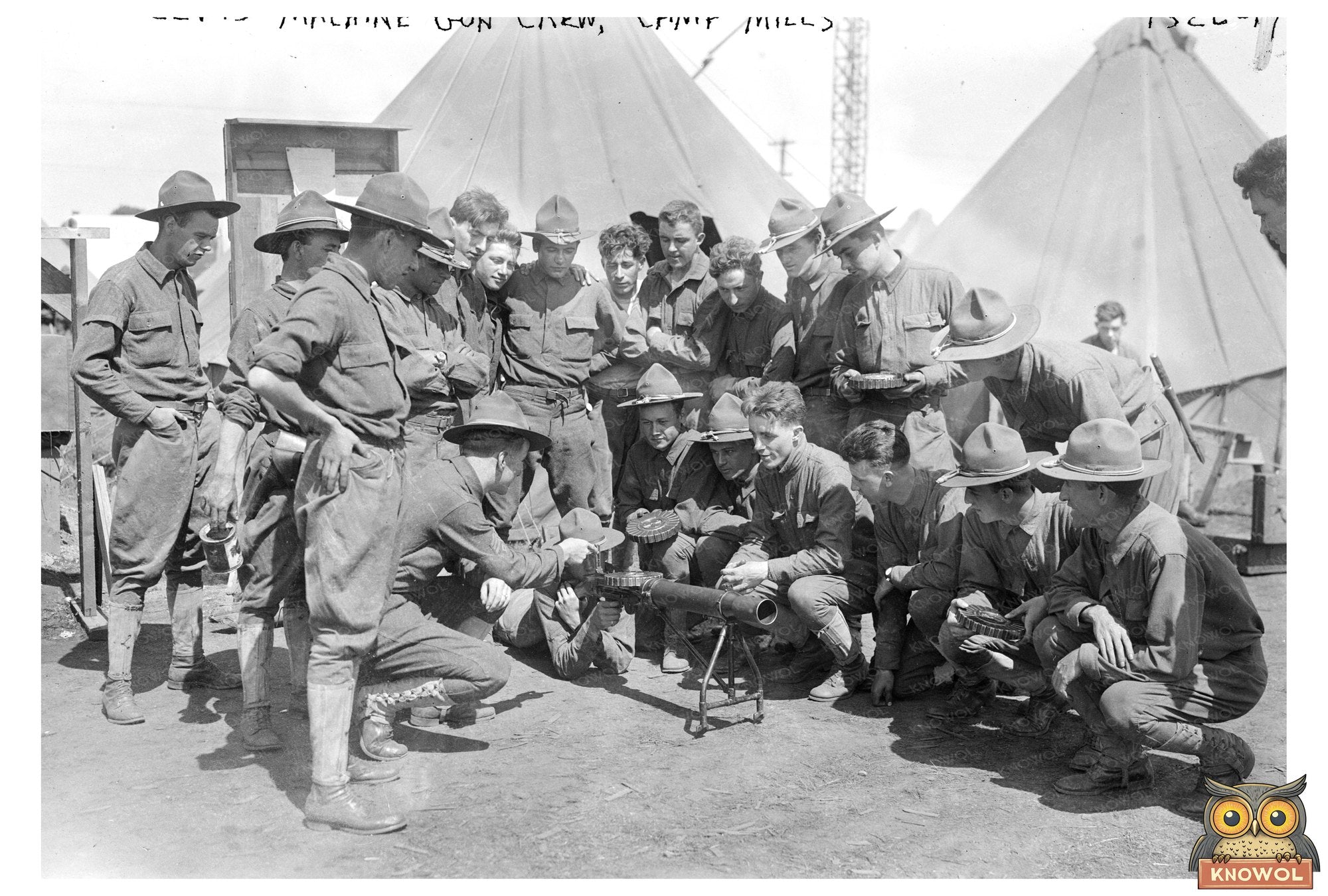 World War I Lewis Machine Gun Crew at Camp Mills