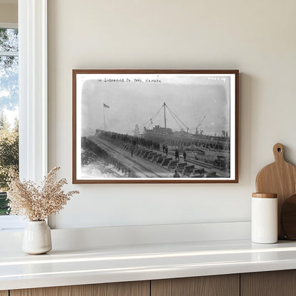 Submarine Yard in Newark: A 1917 Winter Scene