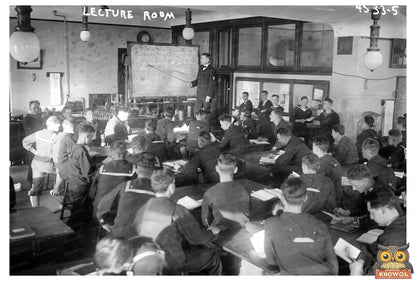 1918 Lecture Room: Students Engaged in Wartime Learning